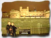 Blurry picture of Keith and Kerah at the Tower of London